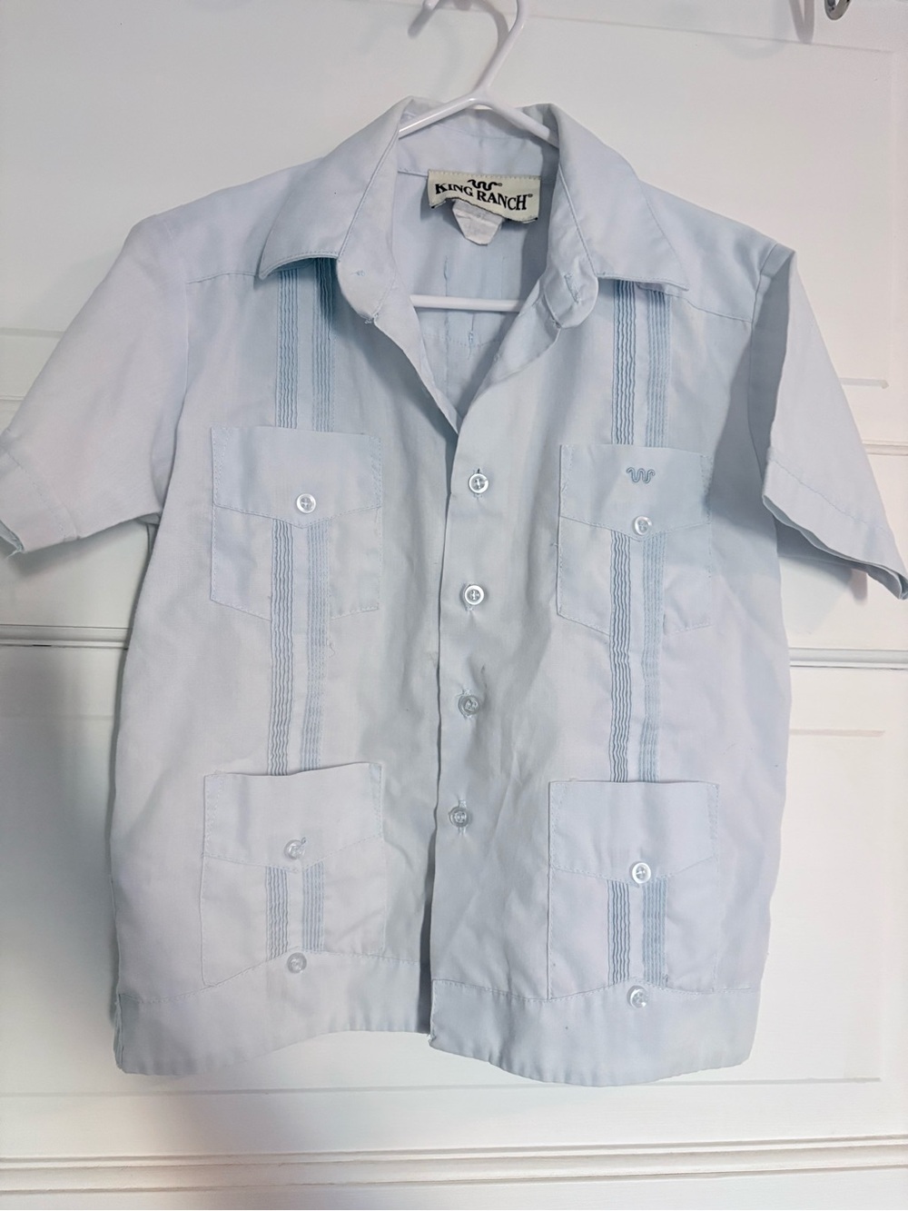 King Ranch boys Light Blue Cuban Shirt